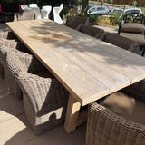 RH OUTDOOR DIONING TABLE WOOD 120"