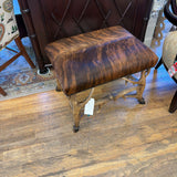 FAUX ANTLER HIDE OTTOMAN