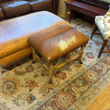 FAUX ANTLER HIDE OTTOMAN