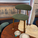 DINING CHAIRS GREEN FABRIC SET 4