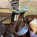 GLASS TOP END TABLE