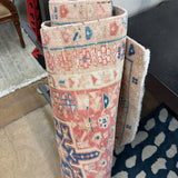 RUG RUNNER PINK BLUE TAN 34"X13'