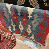 KILIM RUG RUNNER BLUE RED 2.10X11.6
