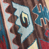 RUG KILIM 11.6X15.11 TAN RED AQUA
