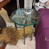 GLASS TOP END TABLE