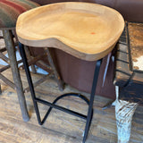 WOOD METAL BARSTOOLS SET 3