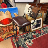 HIDE LEATHER BARSTOOLS PAIR