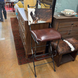 HIDE LEATHER BARSTOOLS PAIR