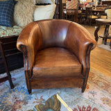 LEATHER BARREL CHAIR