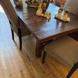 HOUSTON TRESTLE DINING TABLE W 2 LVS
