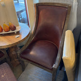 FURNITURE CLASSICS LEATHER BURLAP CHAIR