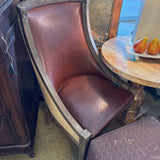 FURNITURE CLASSICS LEATHER BURLAP CHAIR