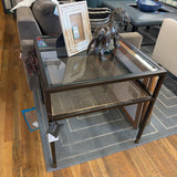 GLASS TOP END TABLE BY REVELATIONS