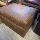 TOOLED LEATHER OTTOMAN