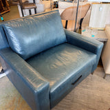 AL LEATHER SLEEPER SOA BLUE TWIN