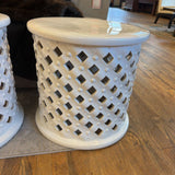 WHITE GARDEN STOOL