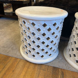WHITE GARDEN STOOL