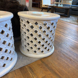 STAMPED HIDE OTTOMAN