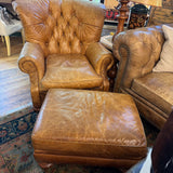 HICKORY FREY LEATHER CHAIR OTTO
