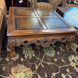 COFFEE TABLE LEATHER INLAY