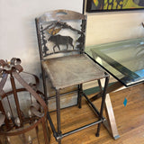 IRON HIDE BARSTOOLS PAIR