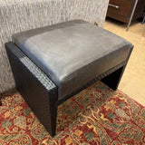 LEATHER WOOD OTTOMAN