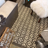 RUG GRAY WHITE PATTERN 10X14