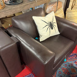 R&B LEATHER CHAIR & OTTOMN