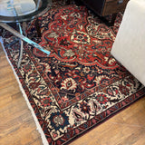 RUG RED CREAM BLACK 7X10.5