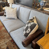 SOFA LEATHER BLUE WHITE FABRIC