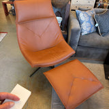 ROCHE BOBOIS DOLPHIN CHAIR W OTTOMAN