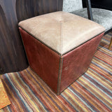 LEATHER OTTOMAN W STORAGE