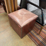 LEATHER OTTOMAN W STORAGE
