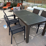 C&B EXTENDABLE PATIO TABLE W 8 CHAIRS