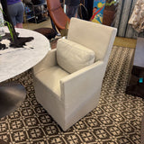 RH ROLLING LEATHER CHAIR W PILLOW