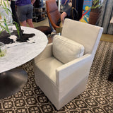 RH ROLLING LEATHER CHAIR W PILLOW