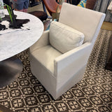 RH ROLLING LEATHER CHAIR W PILLOW