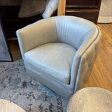 SLIFER LEATHER TUFTED BARREL CHAIR