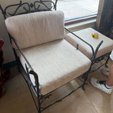 IRON CHAIR AND OTTOMAN