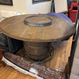 BARREL TABLE W LAZY SUSAN