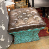 LEATHER STORAGE OTTOMAN