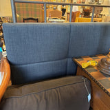 BED GRAY FABRIC PLATFORM KING