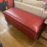 STAMPED LEATHER BENCH W STORAGE