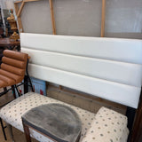 WHITE BED PLATFORM QUEEN