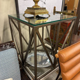 GLASS TOP END TABLE