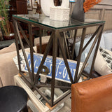 GLASS TOP END TABLE