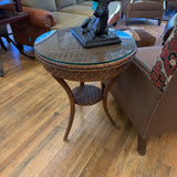 WICKER END TABLE