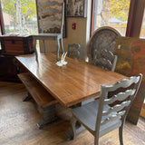 DINING TABLE 4 CHAIRS 1 BENCH