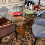 RL GLASS TOP DINING TABLE