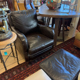 LEATHER CHAIR W OTTOMAN